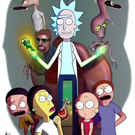 prompthunt: breaking bad crossover with rick and morty, deviantart