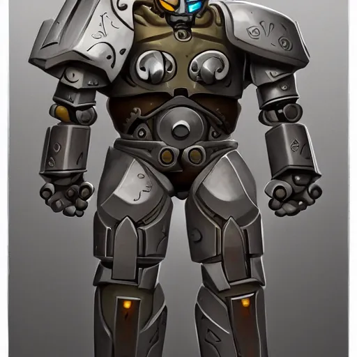 Image similar to A cyclops warforged paladin with mystical tattoos on his arms, from Dungeons & Dragons, inspired by the BIONICLE Keetongu, artstation, concept art, the art of bionicle, Matt Betteker