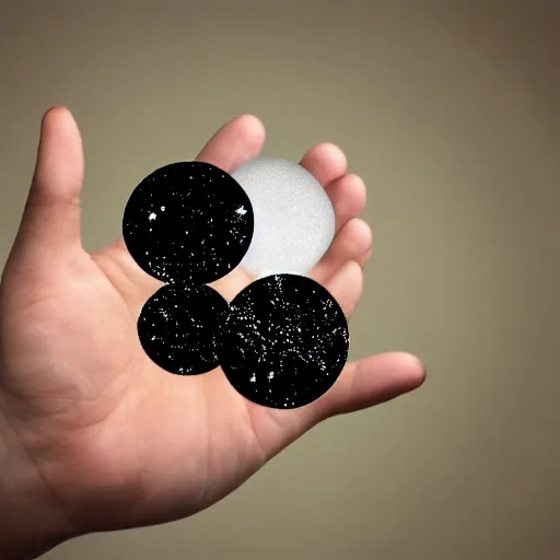 Image similar to the universe in the palm of your hands