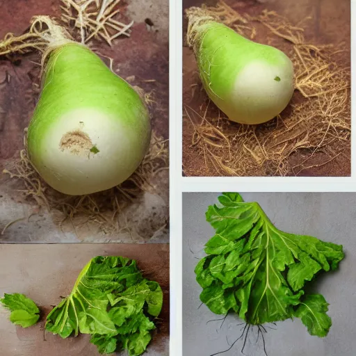 Prompt: turnip collage arrt