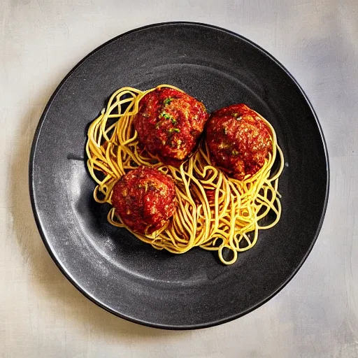 Prompt: “photorealistic plate of spaghetti with meatballs shaped like armadillos” n -6