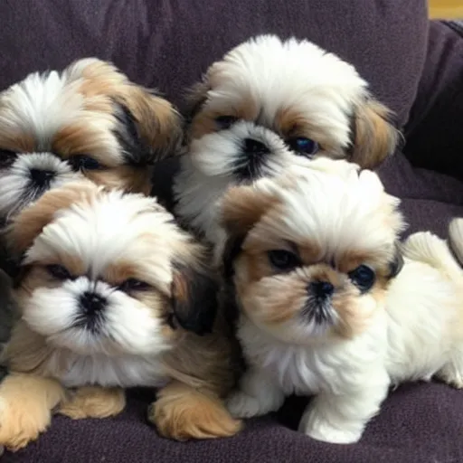 Image similar to 1 0 cute shih tzu puppies in a playground