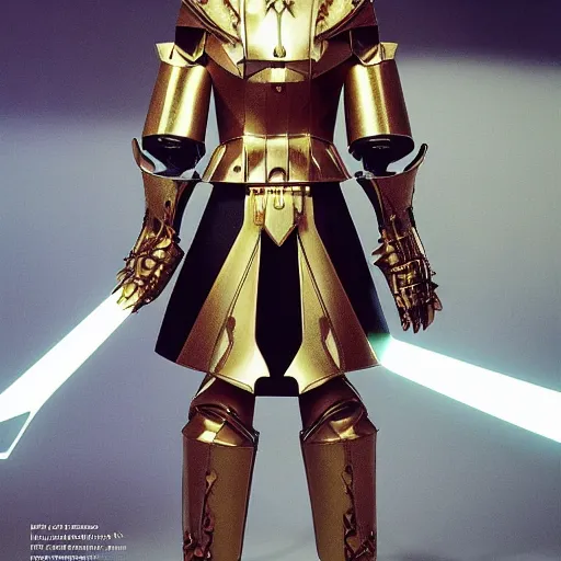 Image similar to a paladin wearing issey miyake armor while posing in a luxurious living room, 3 dcg, ps 1, morrowind, mmorpg, portrait, fashion photography, by mario testino, davide sorrenti, jemal shabazz