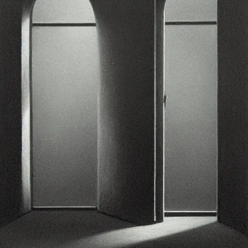 Prompt: the backrooms by zdzisław beksiński, horror artwork