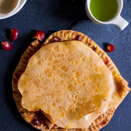 Image similar to an empanadilla turnover fritter, realistic food photography