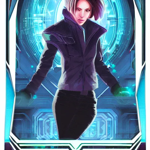 Prompt: 'A FFG Netrunner card, 2014, digital art'