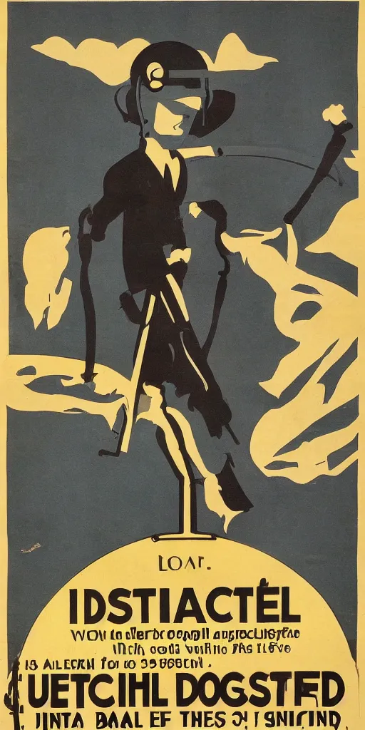 Image similar to a 1 9 2 0 s poster advertising metal detectors