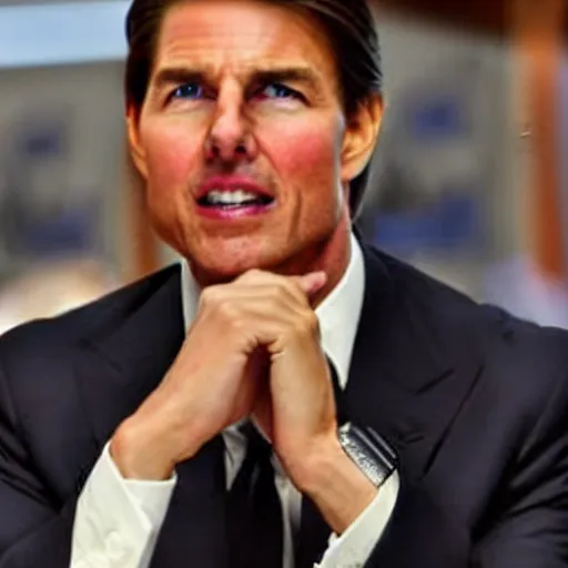 Image similar to tom cruise playing obama in a new film, movie screenshot