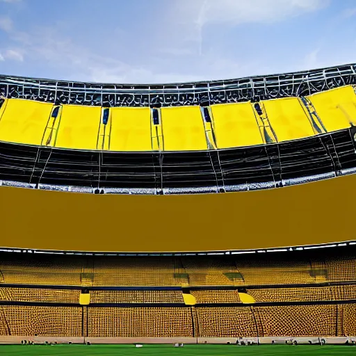 Prompt: big stadium yellow colored,