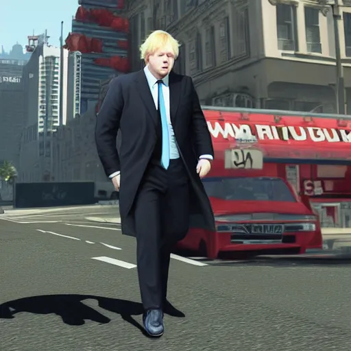 Image similar to Boris Johnson in gta cover art, lots of detail, ultra HD