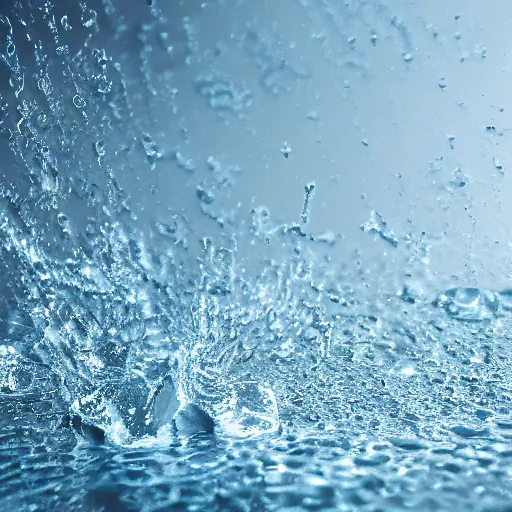 Prompt: water splashes forming a shape of a human head, ray tracing, realistic water sharp focus, long shot, 8 k resolution, cinematic