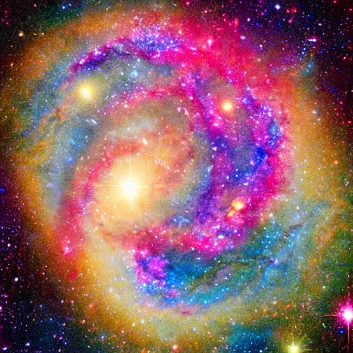 Prompt: A galaxy in the shape of a cosmic woman