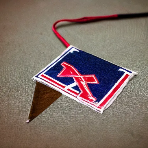 Prompt: a photo of a minimalistic vintage pennant