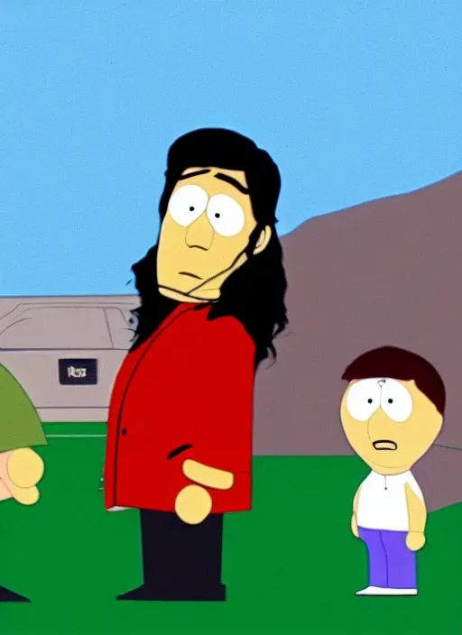 Image similar to film still of michael jackson as a guest on south park, 4k