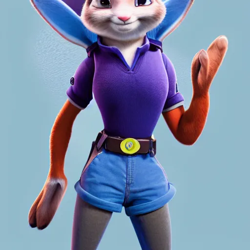 Prompt: Judy Hopps as a human, studio photography