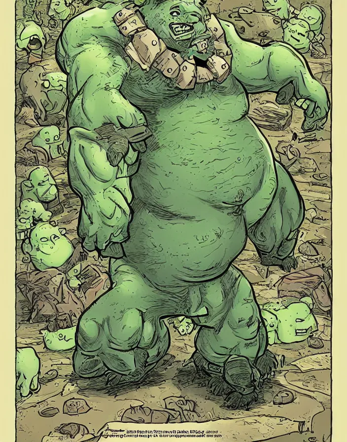 Image similar to cute little ogre, by Tony Diterlizzi