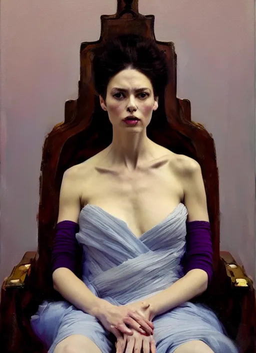 Image similar to irina meier dressed like a queen on a throne, calm, fantasy character portrait, dynamic pose, above view, artwork by jeremy lipkin and giuseppe dangelico pino very coherent asymmetrical artwork, sharp edges, perfect face, simple form, 1 0 0 mm