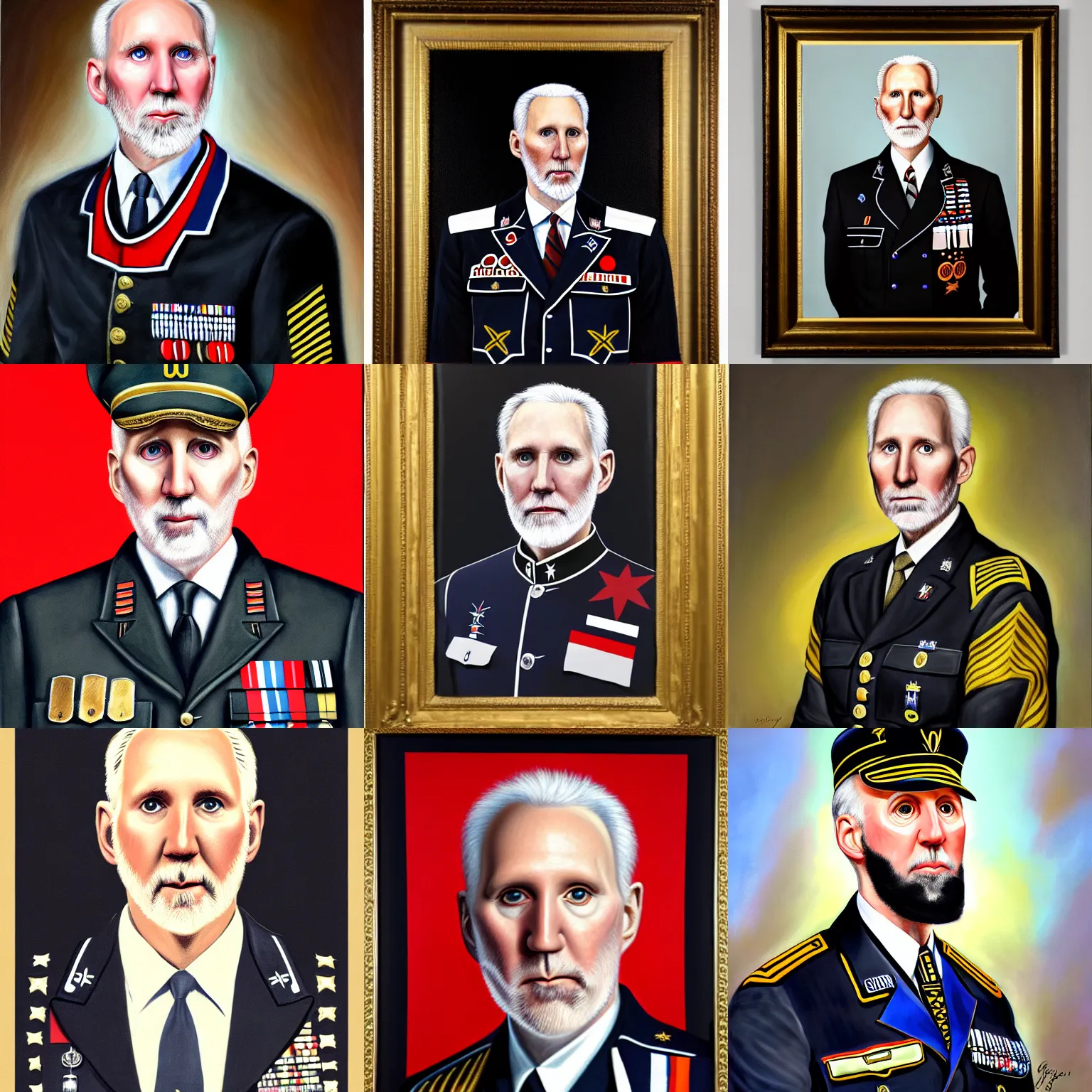 Prompt: official portrait of german chancellor gregg popovich, 1 9 3 5, in military uniform, uniform inspired by san antonio spurs, oil on canvas by william sidney mount, national archives, trending on artstation