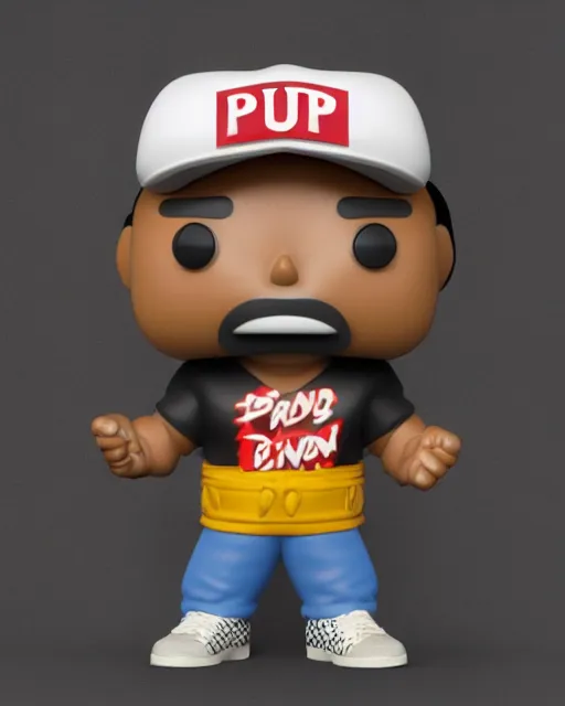 Image similar to full body 3 d render of big pun as a funko pop, studio lighting, white background, blender, trending on artstation, 8 k, highly detailed