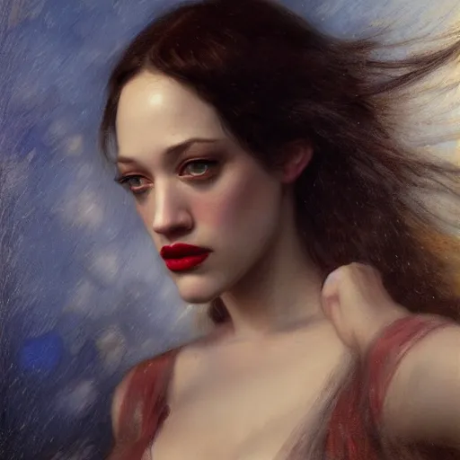 Prompt: kat dennings by gaston bussiere, bayard wu, greg rutkowski, giger, maxim verehin, greg rutkowski, masterpiece, sharp focus, cinematic lightning