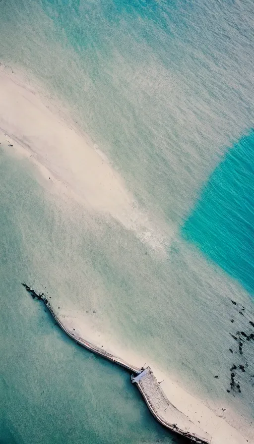 Prompt: colour pentax photograph of gargantuan high fantasy sea walls. slick modern architecture. aerial perspective. extremely epic!!!! film grain