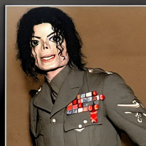 Image similar to Michael Jackson as a WWII soldier, HD