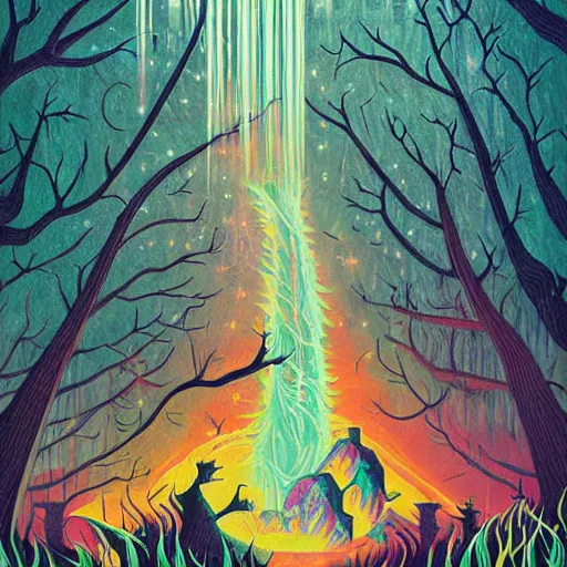 Image similar to ngc 3132 falling waterfall mysterious bone yard landscape by Casey Weldon, edge of the world, composite, colorful, high quality, featured art print, trending on behance