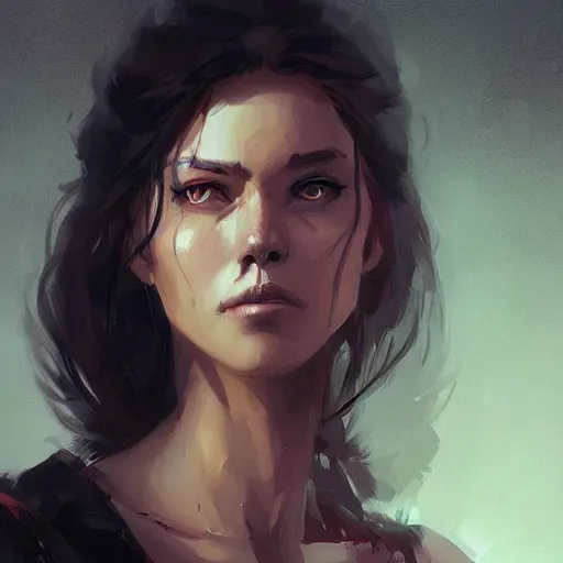 Image similar to A handsome woman, digital art, fantasy art by Greg Rutkowski