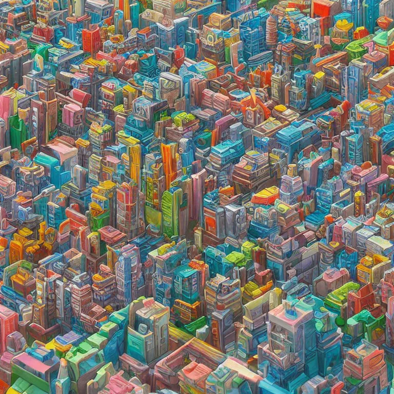 Prompt: plasticine painting of a japanese city, 3 d render, highly detailed, vibrant, by ross tran and james jean