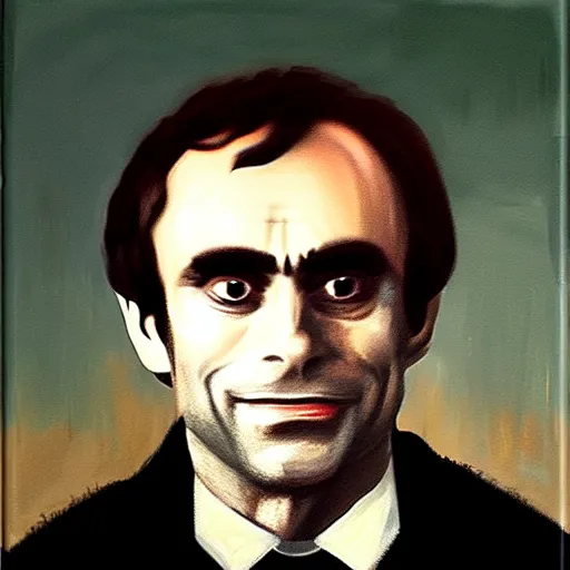 Prompt: a head and shoulders portrait painting of ted bundy wearing a colonial outfit without a hat looking off camera, a character portrait, american romanticism, oil on canvas, soft focus