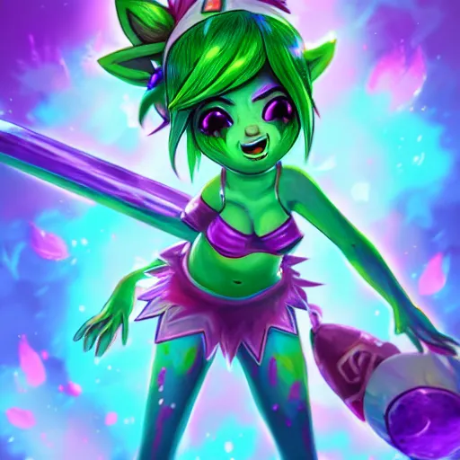 Image similar to Drawing of Neeko from League of Legends, League of Legends champion splashart, Riot Games