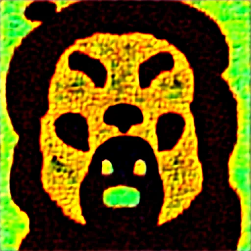 Image similar to portrait of shaman in a bear mask, paleolithic cave paining
