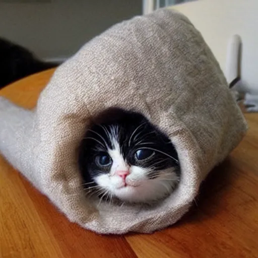 Image similar to very very very cute cat burrito cute detailed