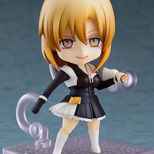 Image similar to an anime nendoroid figurine of Emma Stone, fantasy, figurine, product photo