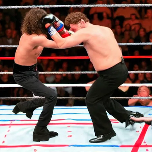 Prompt: james e. cornette punching kenny omega