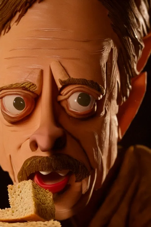 Image similar to film still of steve buscemi made out of bread in lord of the rings, 4 k