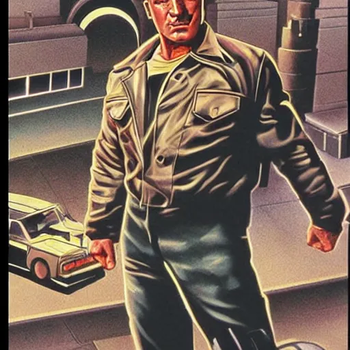 Image similar to Gene Kelly as the terminator, by Steve Dillon, hyperrealism