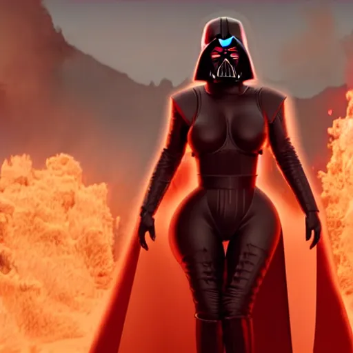 Image similar to kim kardashian in star wars as an evil sith, 8k resolution, full HD, cinematic lighting, award winning, anatomically correct