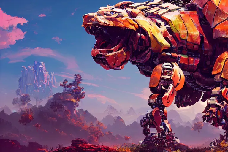 Image similar to shellsnapper machine mecanical creature robot of horizon forbidden west horizon zero dawn radiating a glowing aura global illumination ray tracing hdr fanart arstation by ian pesty and alena aenami artworks in 4 k