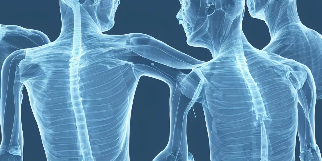 Image similar to x - ray 3 d illustration of pain in shoulder joint - 3 d illustration