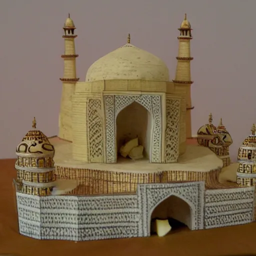 Image similar to cheese a reconstruction of the cheese taj mahal made ot of cheese, cheese