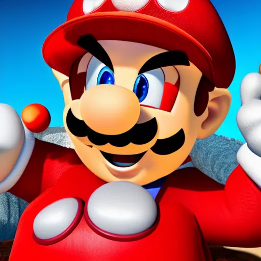 Prompt: stunning award winning hyperrealistic hdr 8 k highly detailed portrait photo of mario as a real human