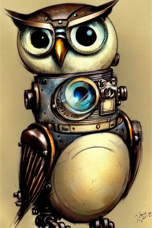 Image similar to (((((1950s steampunk robot owl . muted colors.))))) by Jean-Baptiste Monge !!!!!!!!!!!!!!!!!!!!!!!!!!!