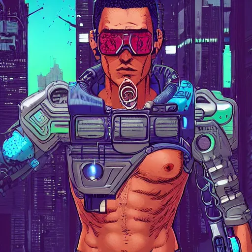 Image similar to a cyberpunk boxer, centered in the frame, cyberpunk concept art by Jean Giraud and josan gonzales, digital art, highly detailed, intricate, sci-fi, sharp focus, Trending on Artstation HQ, deviantart, 4K UHD image