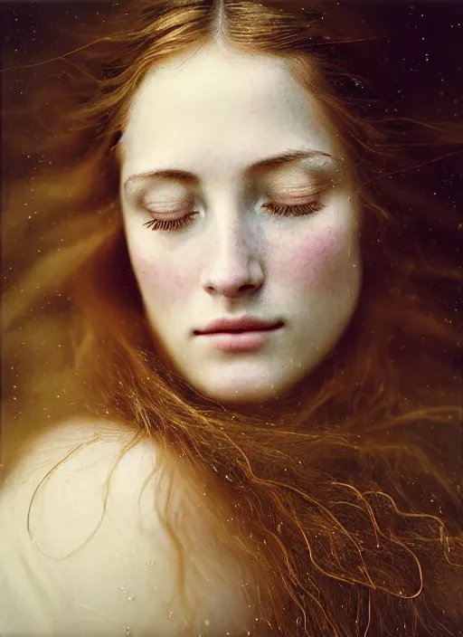 Image similar to Kodak Portra 400, 8K, soft light, volumetric lighting, highly detailed, britt marling style 3/4, extreme Close-up portrait photography of a beautiful woman how pre-Raphaelites a woman with her eyes closed is surrounded by water, an album cover by Frieke Janssens, a beautiful lace dress and hair are intricate with highly detailed realistic beautiful flowers , Realistic, Refined, Highly Detailed, natural outdoor soft pastel lighting colors scheme, outdoor fine art photography, Hyper realistic, photo realistic