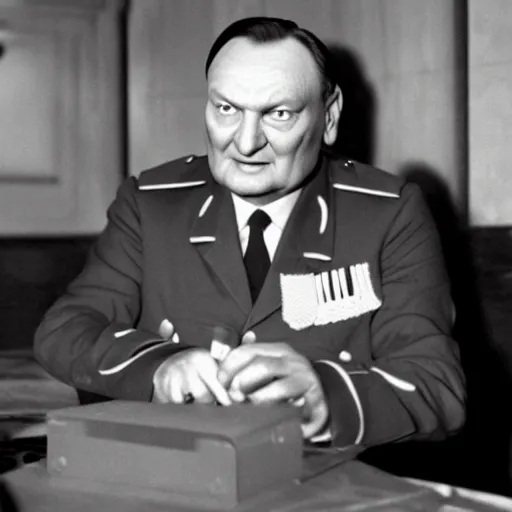 Image similar to herman goering in postman pat, bbc