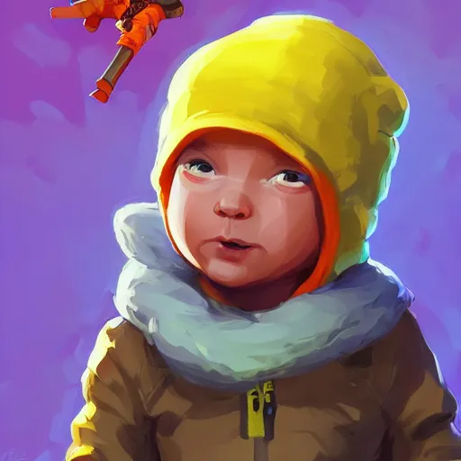 Image similar to baby Angel cherub ski mask, balaclava, orange hoodie, golden necklace fantasy art apex fortnite Video game icon, 2d game art gta5 cover , official fanart behance hd artstation by Jesper Ejsing, by RHADS, Makoto Shinkai and Lois van baarle, ilya kuvshinov, rossdraws