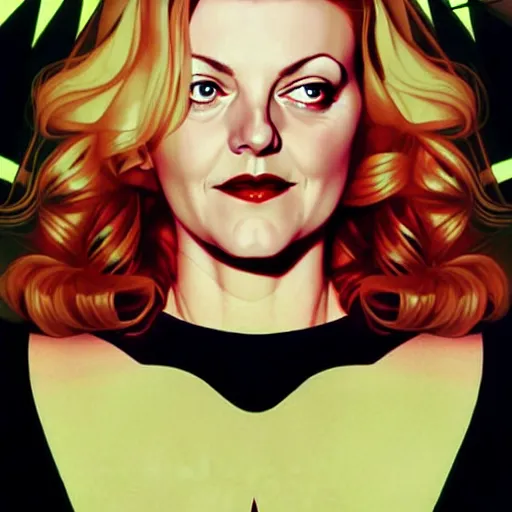 Image similar to comic art by joshua middleton, actress, sheryl lee as laura palmer in the tv show, twin peaks,