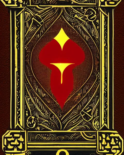 Image similar to a playing card with mysterious 3D symbols