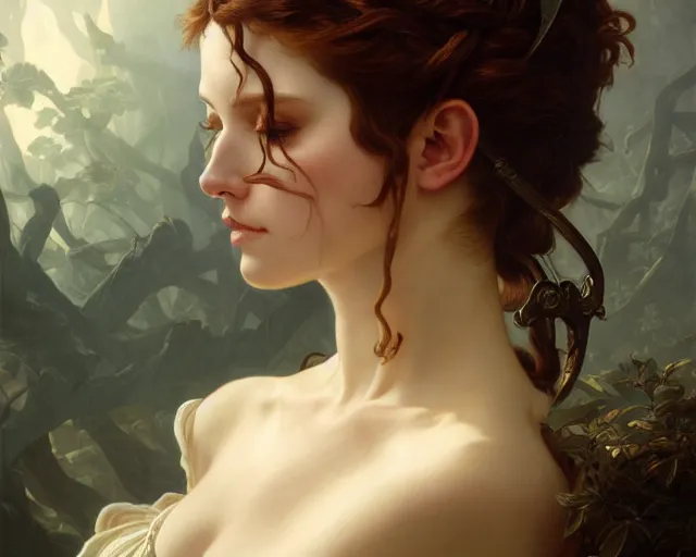 Image similar to photography of anne - louis girodet, deep focus, d & d, fantasy, intricate, elegant, highly detailed, digital painting, artstation, concept art, matte, sharp focus, illustration, hearthstone, art by artgerm and greg rutkowski and alphonse mucha